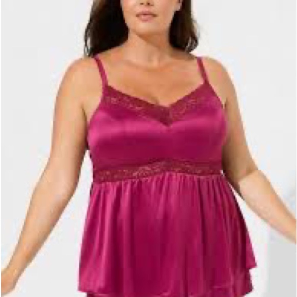 Torrid Size 5 NWT Dream Satin Babydoll Lace Sleep Tank